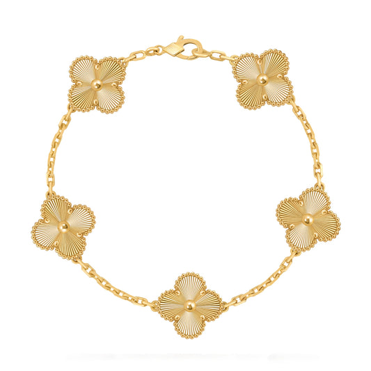 Five Clover Bracelet – Solid Gold (5-Motif Edition) - LORDY JEWELLERY