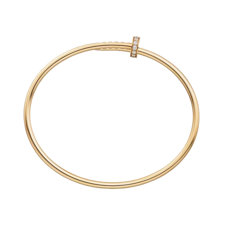 Diamond Tip Nail Gold Bracelet - LORDY JEWELLERY