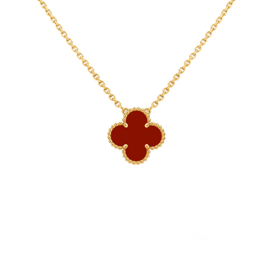 Single Clover-Motif Pendant — Carnelian - LORDY JEWELLERY