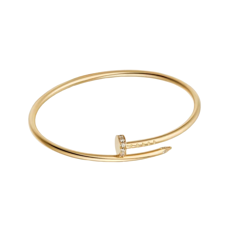 Diamond Tip Nail Gold Bracelet - LORDY JEWELLERY