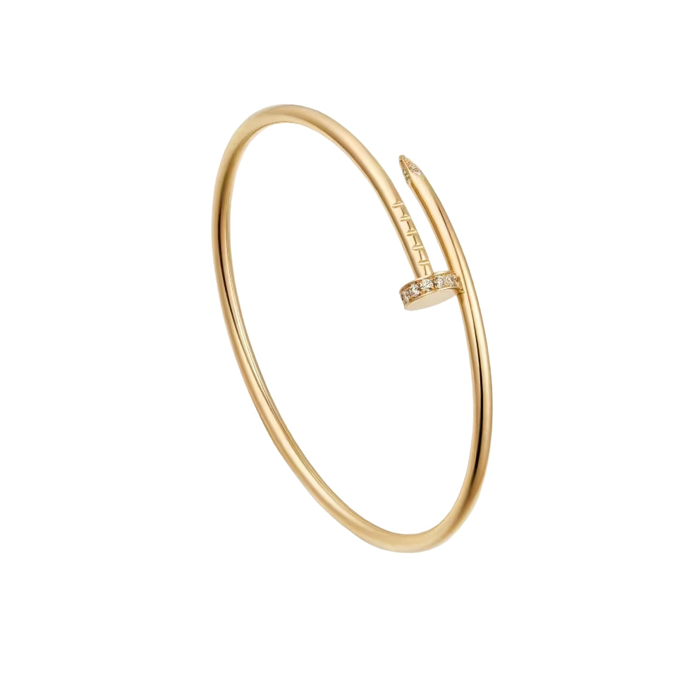 Diamond Tip Nail Gold Bracelet - LORDY JEWELLERY