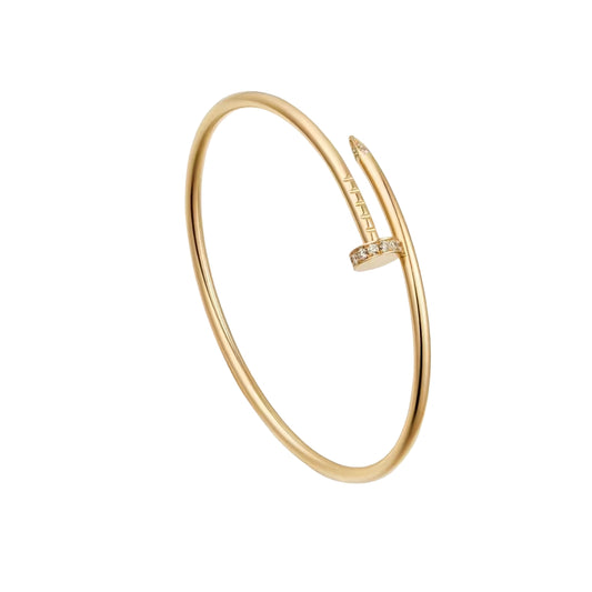 Diamond Tip Nail Gold Bracelet - LORDY JEWELLERY