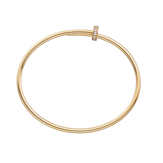 Diamond Tip Nail Gold Bracelet - LORDY JEWELLERY