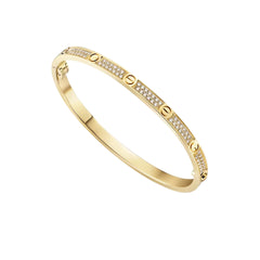 Pavé Screw Motif Gold Bracelet (Small) - LORDY JEWELLERY