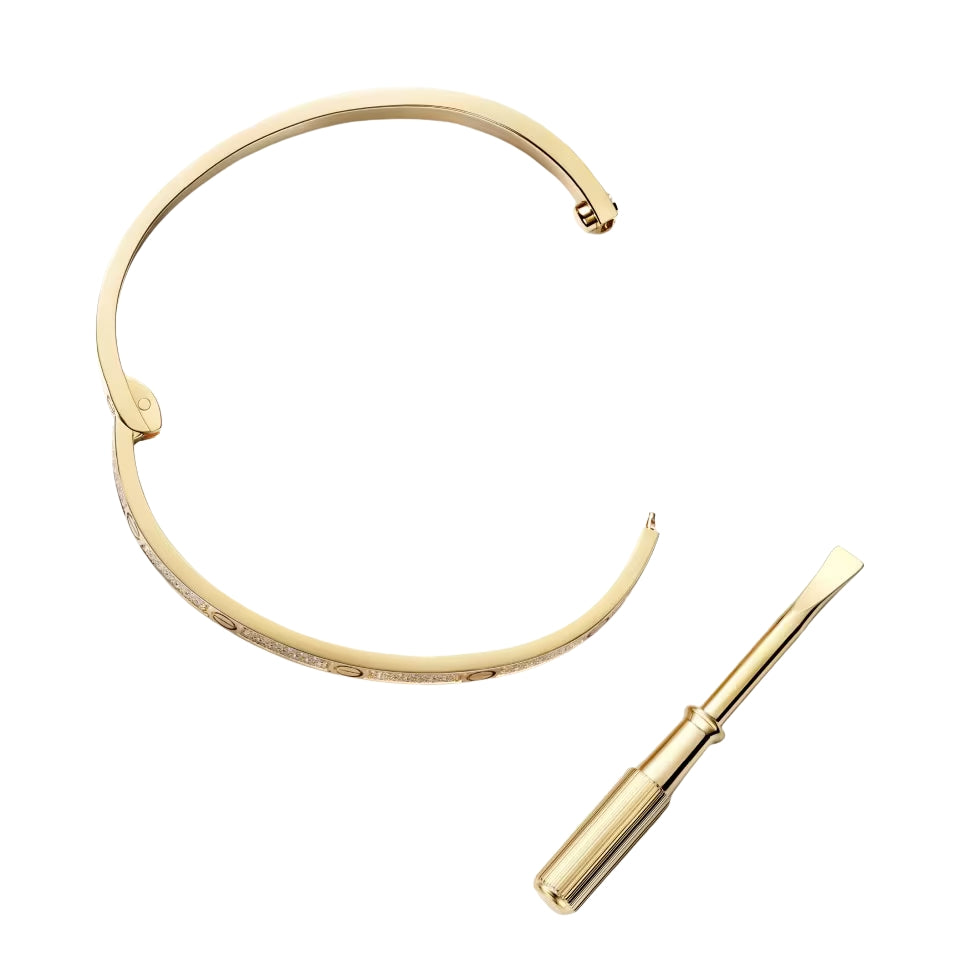 Pavé Screw Motif Gold Bracelet (Small) - LORDY JEWELLERY