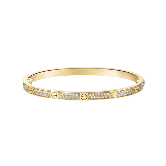 Pavé Screw Motif Gold Bracelet (Small) - LORDY JEWELLERY