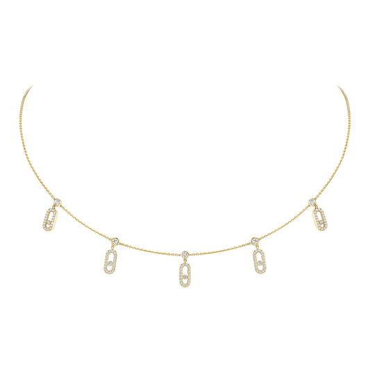 Pavé Oval Charm Chain Necklace - LORDY JEWELLERY