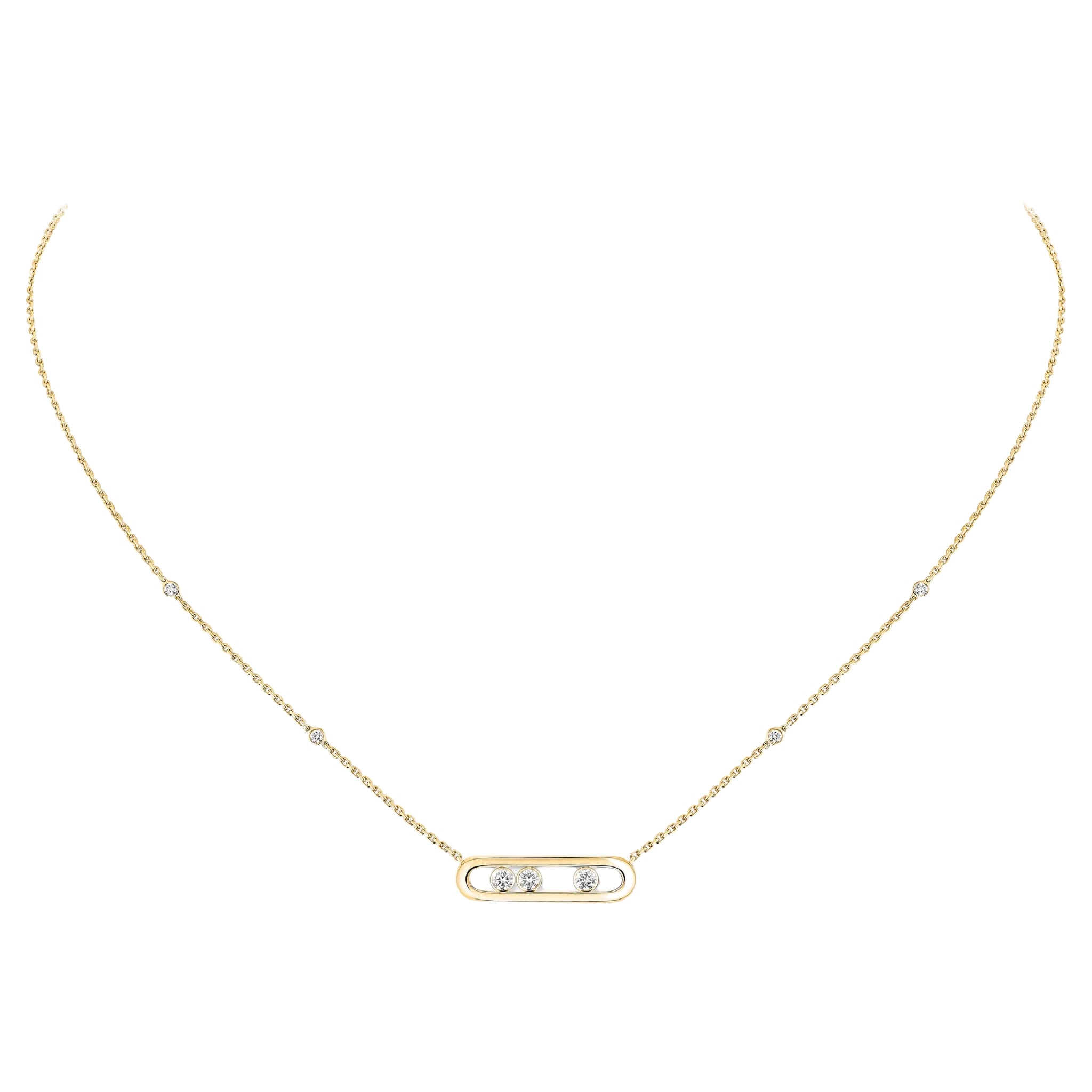 Three-Stone Oval Diamond Necklace - LORDY JEWELLERY