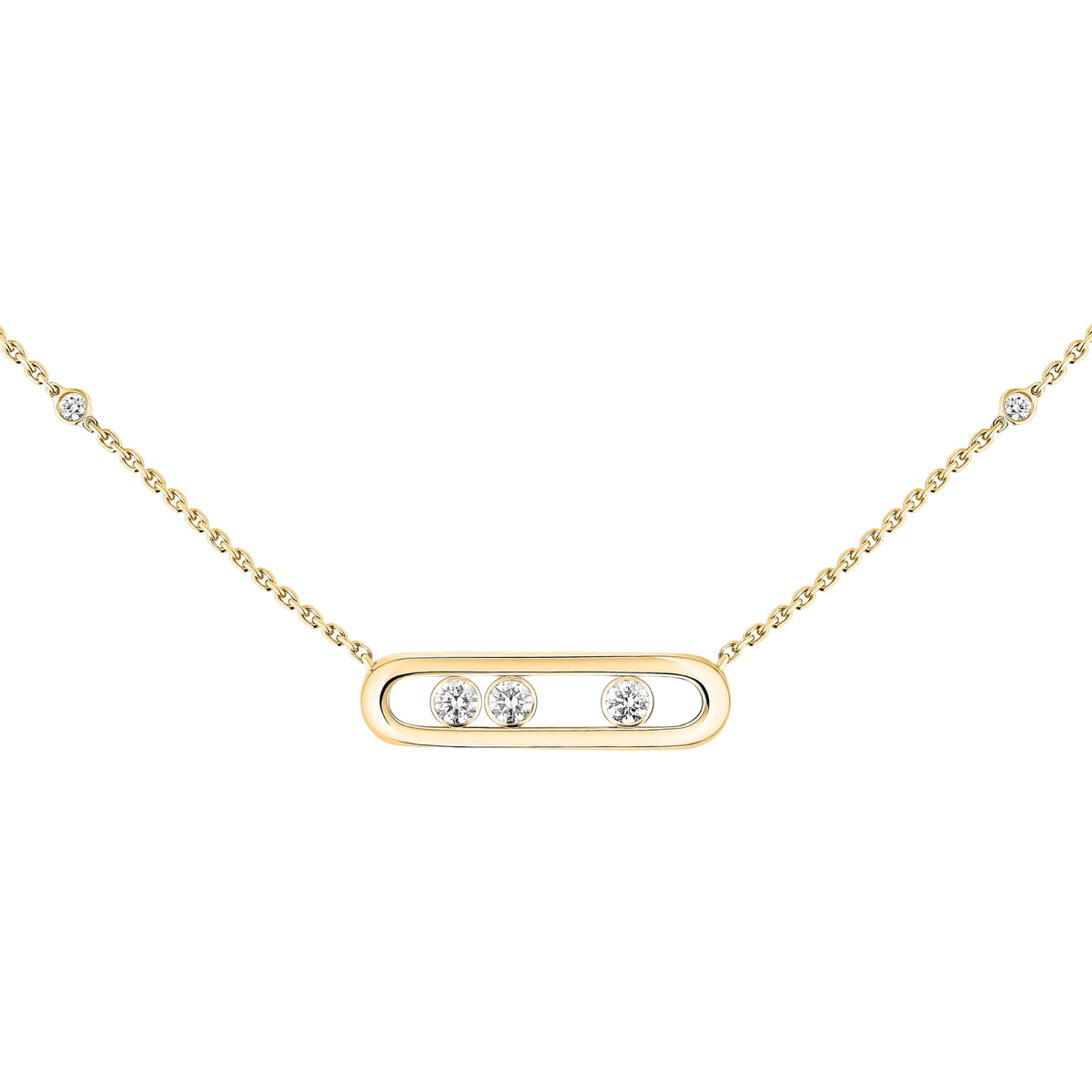 Three-Stone Oval Diamond Necklace - LORDY JEWELLERY