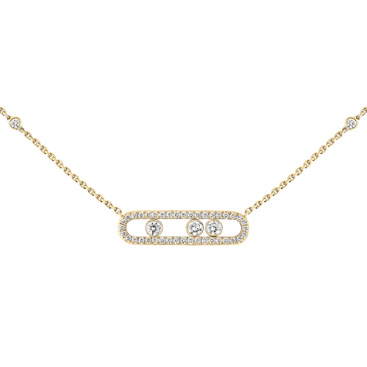 Pavé Oval Charm Chain Necklace - LORDY JEWELLERY