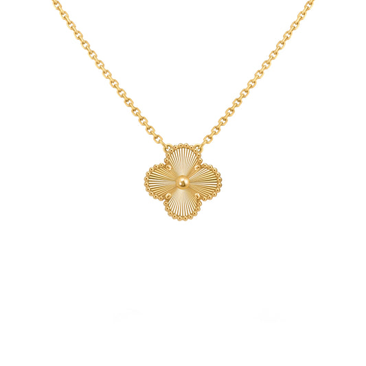 Single Clover-Motif Pendant — Solid Gold - LORDY JEWELLERY