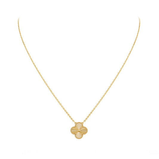 Single Clover-Motif Pendant — Solid Gold - LORDY JEWELLERY