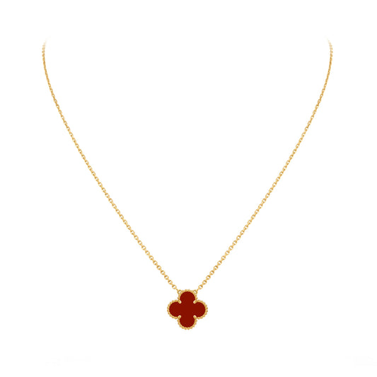 Single Clover-Motif Pendant — Carnelian - LORDY JEWELLERY