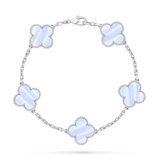 Five Clover Bracelet – Chalcedony (5-Motif) - LORDY JEWELLERY