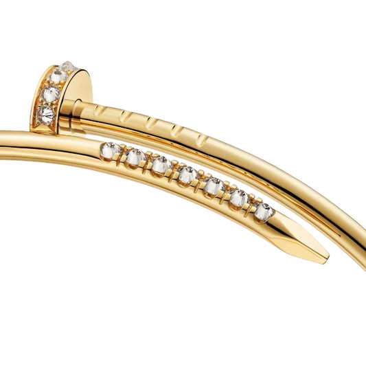 Nail-Inspired Small Gold Bangle — Reverse-Set Diamond Edition - LORDY JEWELLERY