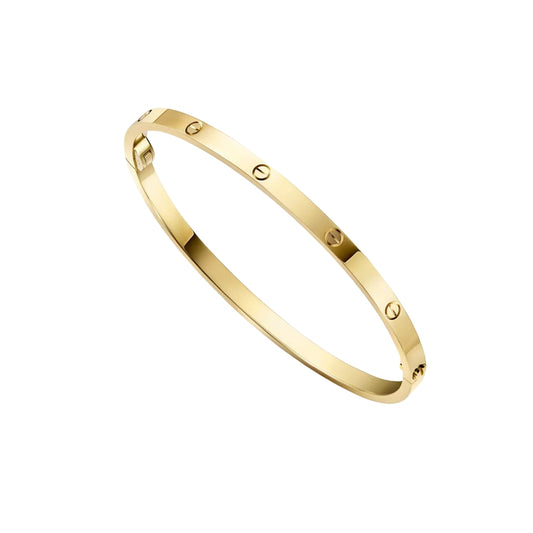 Classic Screw Motif Slim Gold Bracelet (small) - LORDY JEWELLERY