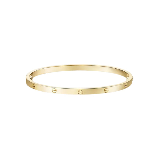 Classic Screw Motif Slim Gold Bracelet (small) - LORDY JEWELLERY
